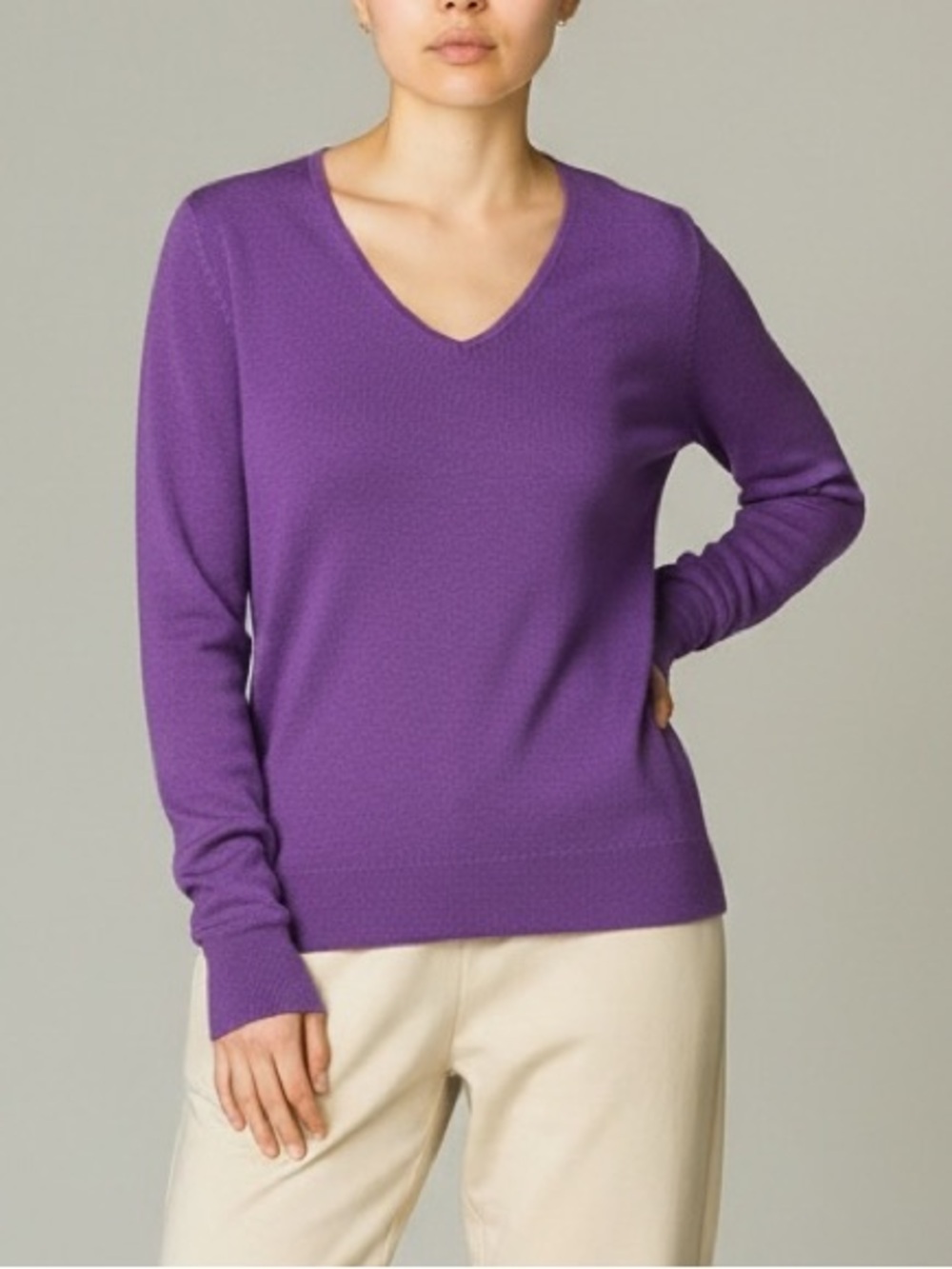 Banana Republic Extra Fine Merino Wool Purple Sweater